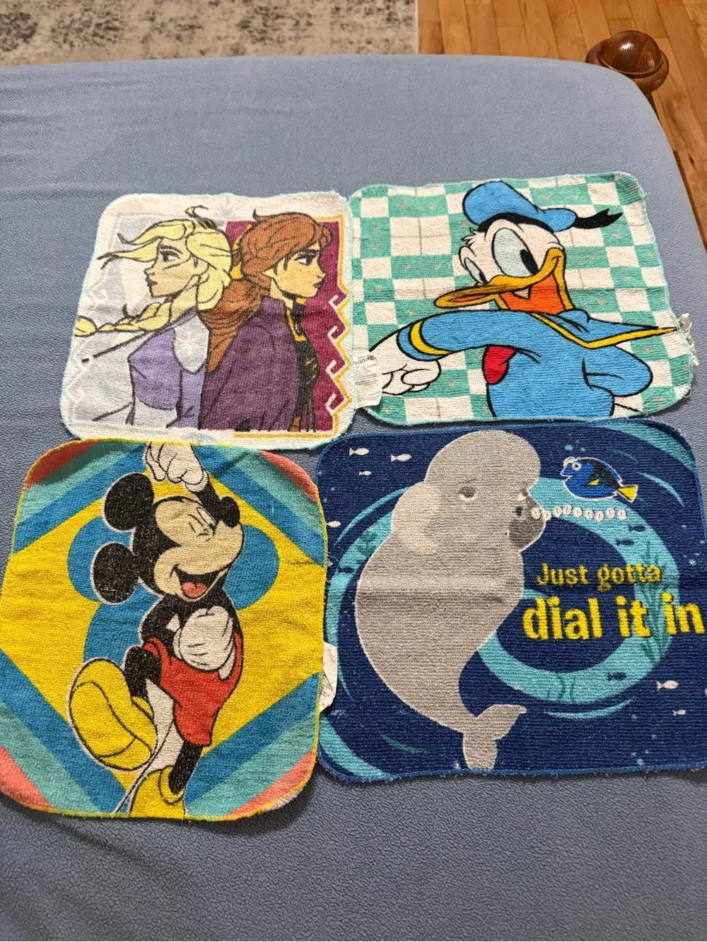 Disney Kids Character Washcloths - Blue, Pink, Yellow, Green